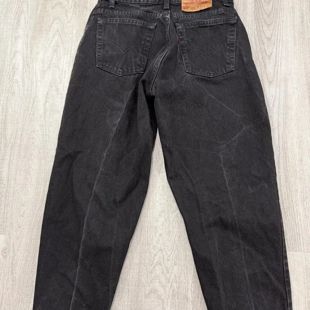 Vintage Levis 560 Loose Fit Tapered Leg Jeans Men's 31x30 Black USA Made 1994